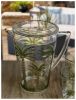 Leading Ware 2.75 Quarts Water Pitcher with Lid, Palm Tree Design Unbreakable Plastic Pitcher, Drink Pitcher, Juice Pitcher with Spout BPA Free