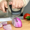 Food Slice Assistant - Stainless Steel Onion Holder Slicer Tomato Cutter NonSlip