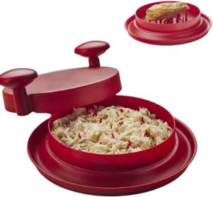 Chicken Shredder Meat Shredder Tool With Handles And Non-Skid Base (Color: Red)