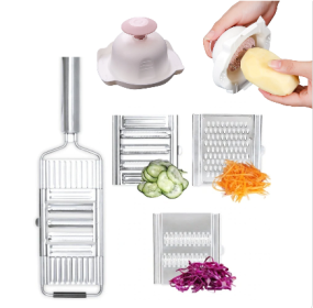 Stainless Steel Grater (Option: 3sets tools Pink hand guard)