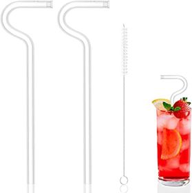 Anti Wrinkle Straw - Glass Anti-wrinkle Drinking Straws (Color: White)