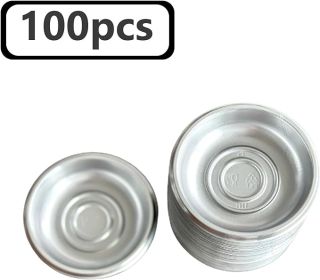 100 Pcs Plastic Disposable Sauce Dishes (Color: Silver)