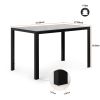 5 Pieces Dining Table Set for 4,Kitchen Room Tempered Glass Dining Table ,4 Faux Leather Chairs ,Black